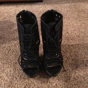High heeled shoes